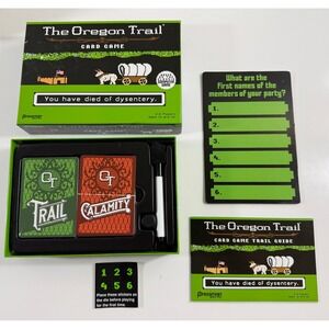 Pressman The Oregon Trail Card Game Green Retro 8-Bit Strategy Game